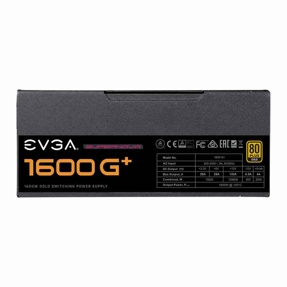 (image for) EVGA SuperNOVA G+ 1600 Watt 80+ GOLD Compact Full Modular Power Supply/PSU